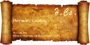 Hermán Csaba névjegykártya